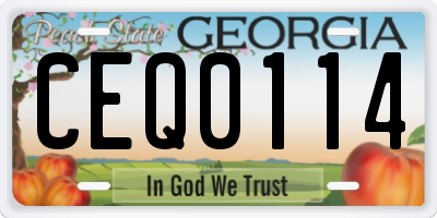 GA license plate CEQ0114