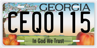 GA license plate CEQ0115