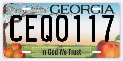 GA license plate CEQ0117
