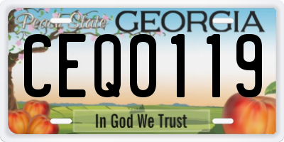 GA license plate CEQ0119