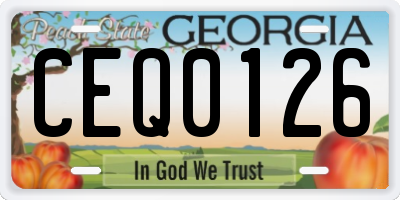GA license plate CEQ0126
