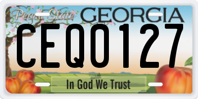 GA license plate CEQ0127