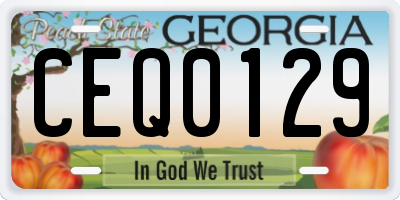 GA license plate CEQ0129