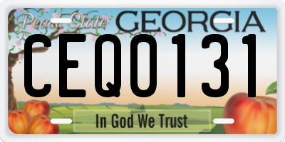 GA license plate CEQ0131