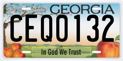 GA license plate CEQ0132