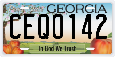 GA license plate CEQ0142