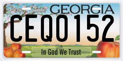GA license plate CEQ0152