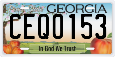 GA license plate CEQ0153