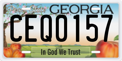 GA license plate CEQ0157