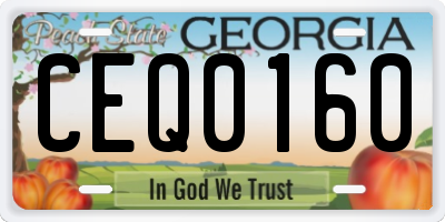 GA license plate CEQ0160