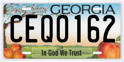 GA license plate CEQ0162