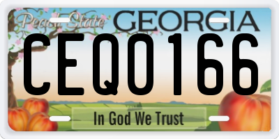 GA license plate CEQ0166
