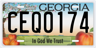 GA license plate CEQ0174