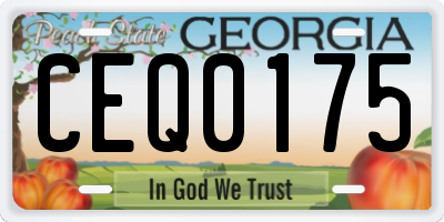 GA license plate CEQ0175