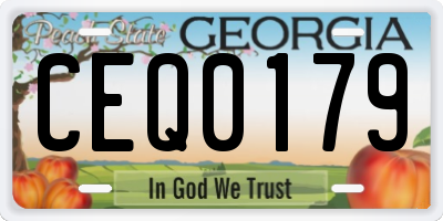 GA license plate CEQ0179