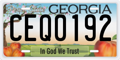 GA license plate CEQ0192