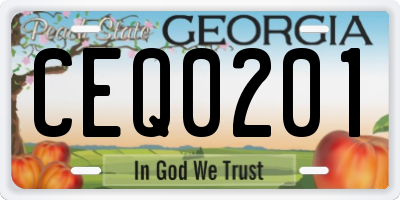 GA license plate CEQ0201