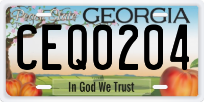 GA license plate CEQ0204