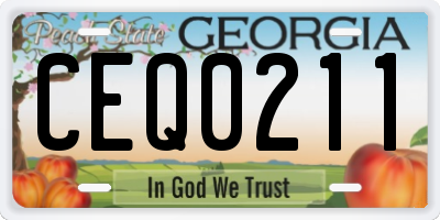 GA license plate CEQ0211