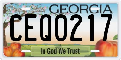 GA license plate CEQ0217