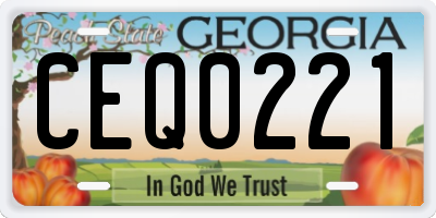 GA license plate CEQ0221