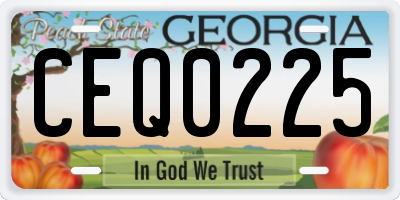 GA license plate CEQ0225