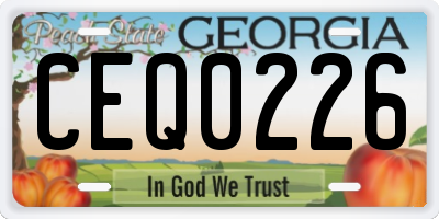GA license plate CEQ0226