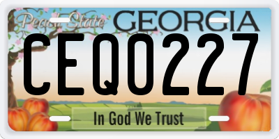 GA license plate CEQ0227