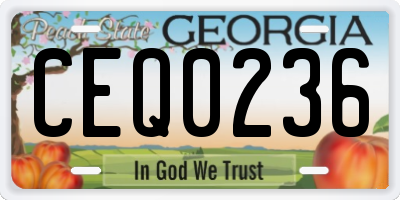 GA license plate CEQ0236