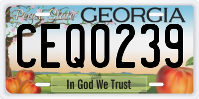 GA license plate CEQ0239
