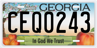 GA license plate CEQ0243