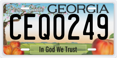 GA license plate CEQ0249