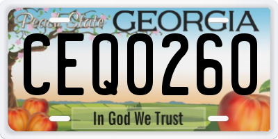 GA license plate CEQ0260