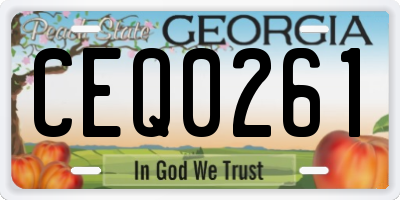 GA license plate CEQ0261