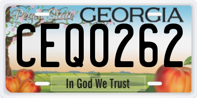 GA license plate CEQ0262