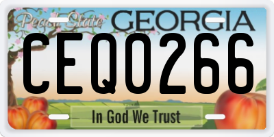 GA license plate CEQ0266