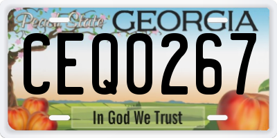GA license plate CEQ0267