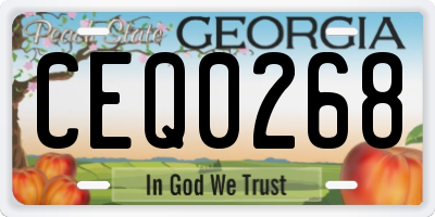 GA license plate CEQ0268