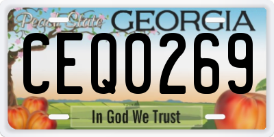 GA license plate CEQ0269