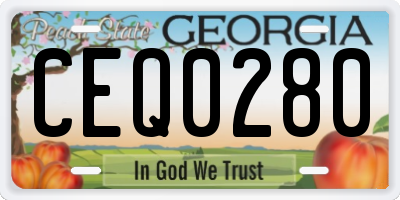 GA license plate CEQ0280