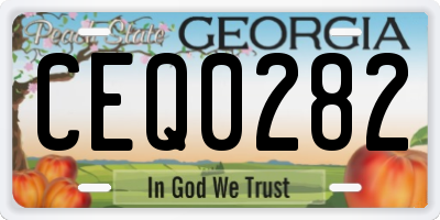 GA license plate CEQ0282