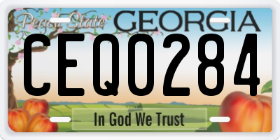GA license plate CEQ0284