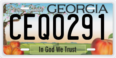 GA license plate CEQ0291