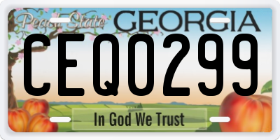 GA license plate CEQ0299
