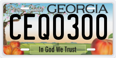 GA license plate CEQ0300