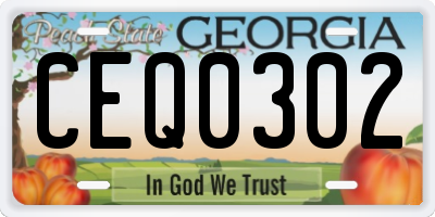 GA license plate CEQ0302