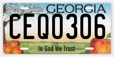 GA license plate CEQ0306