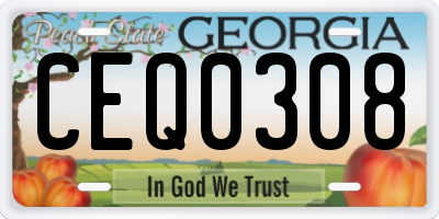 GA license plate CEQ0308