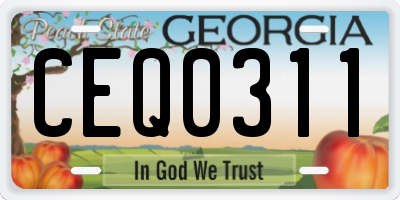 GA license plate CEQ0311