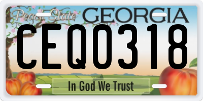 GA license plate CEQ0318